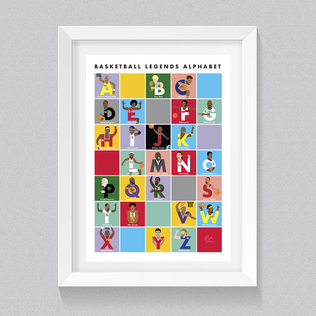Basketball Legends Alphabet Poster